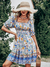 Vestido estampado de cintura alta